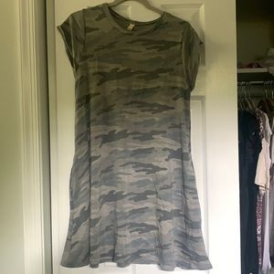 Camo Print T-shirt Dress